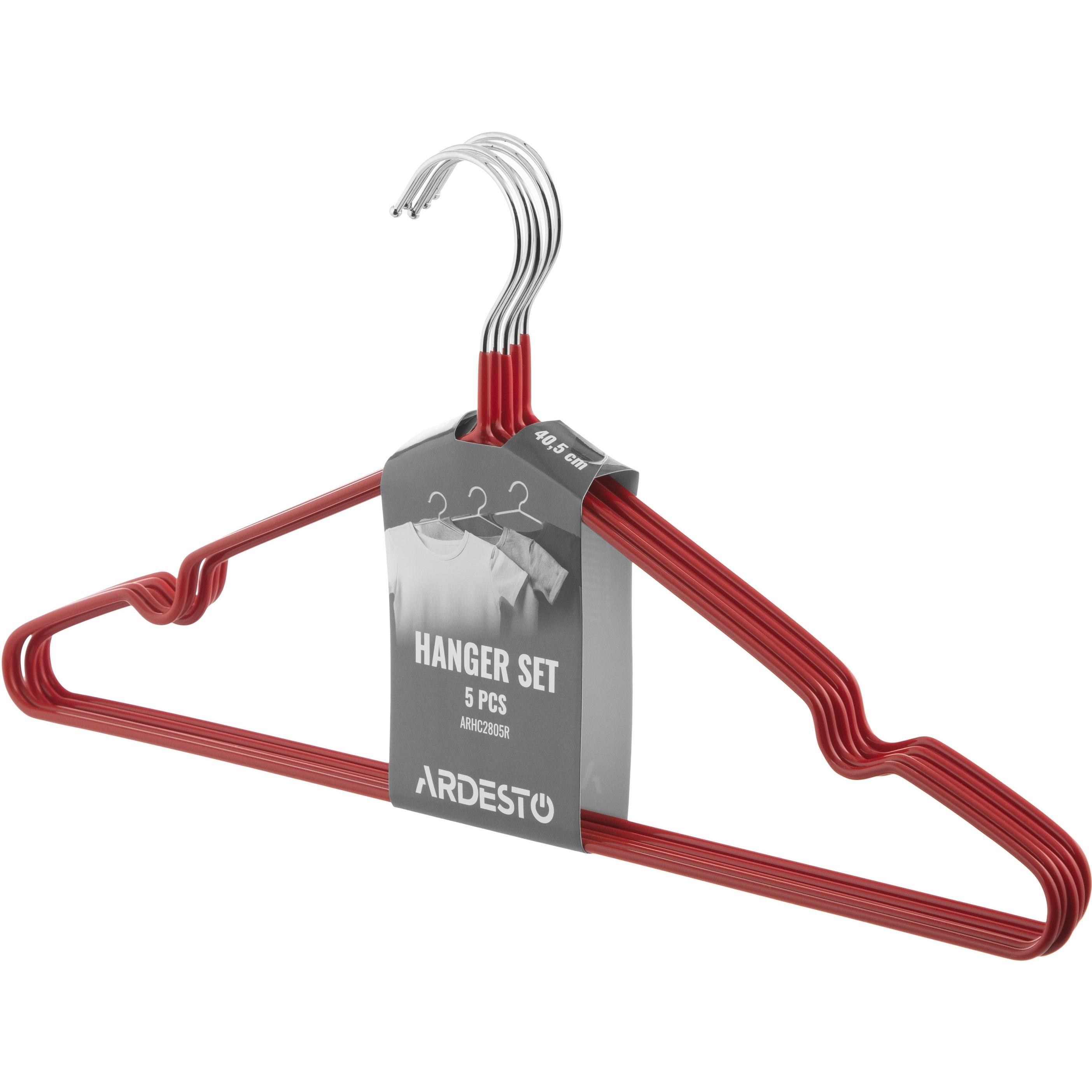 Вішаки для одягу ARDESTO 40.5см 5 шт червоні (ARHC2805R)фото1