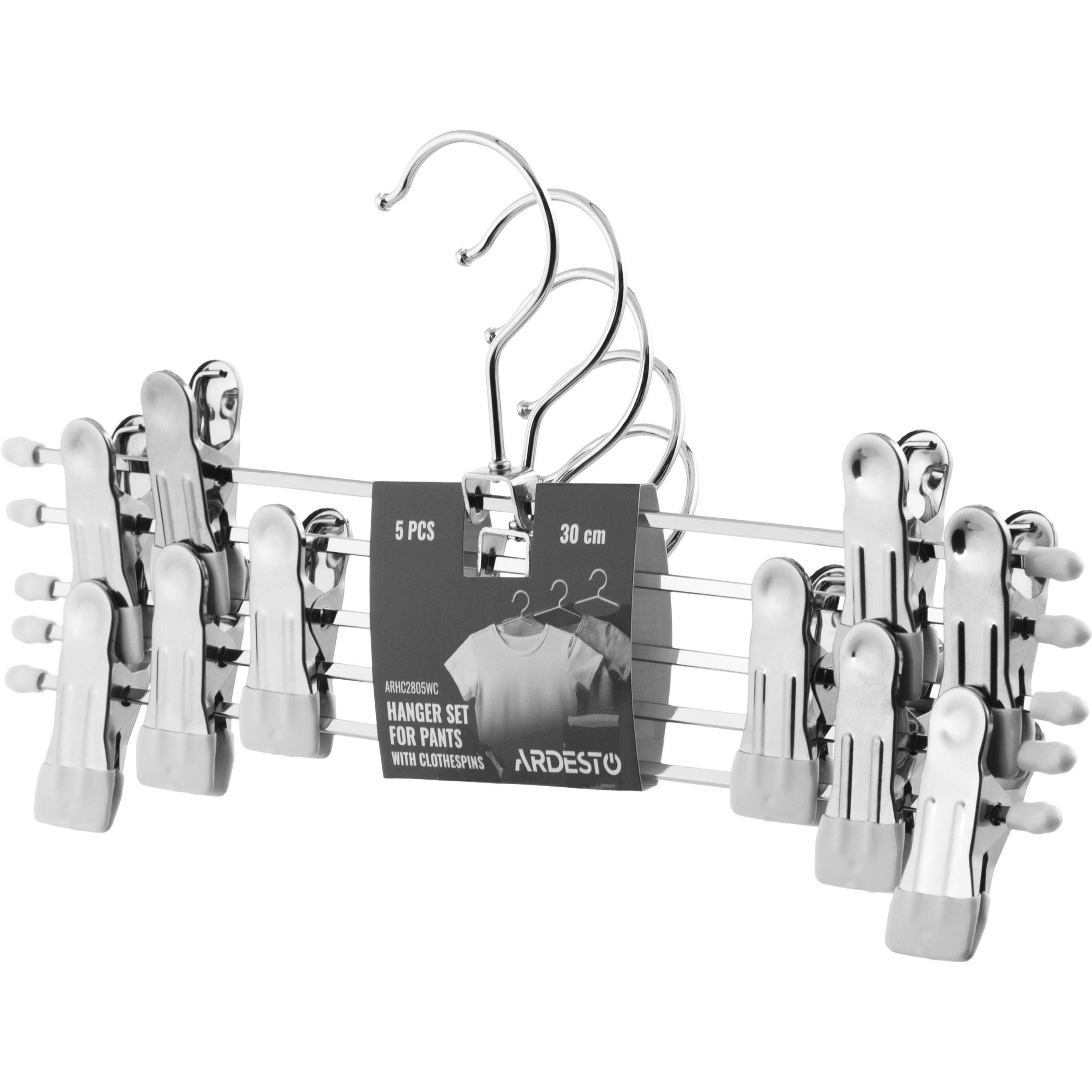 Вешалки для штанов с прищепками ARDESTO 30см 5 шт белые (ARHC2805WC) фото 1