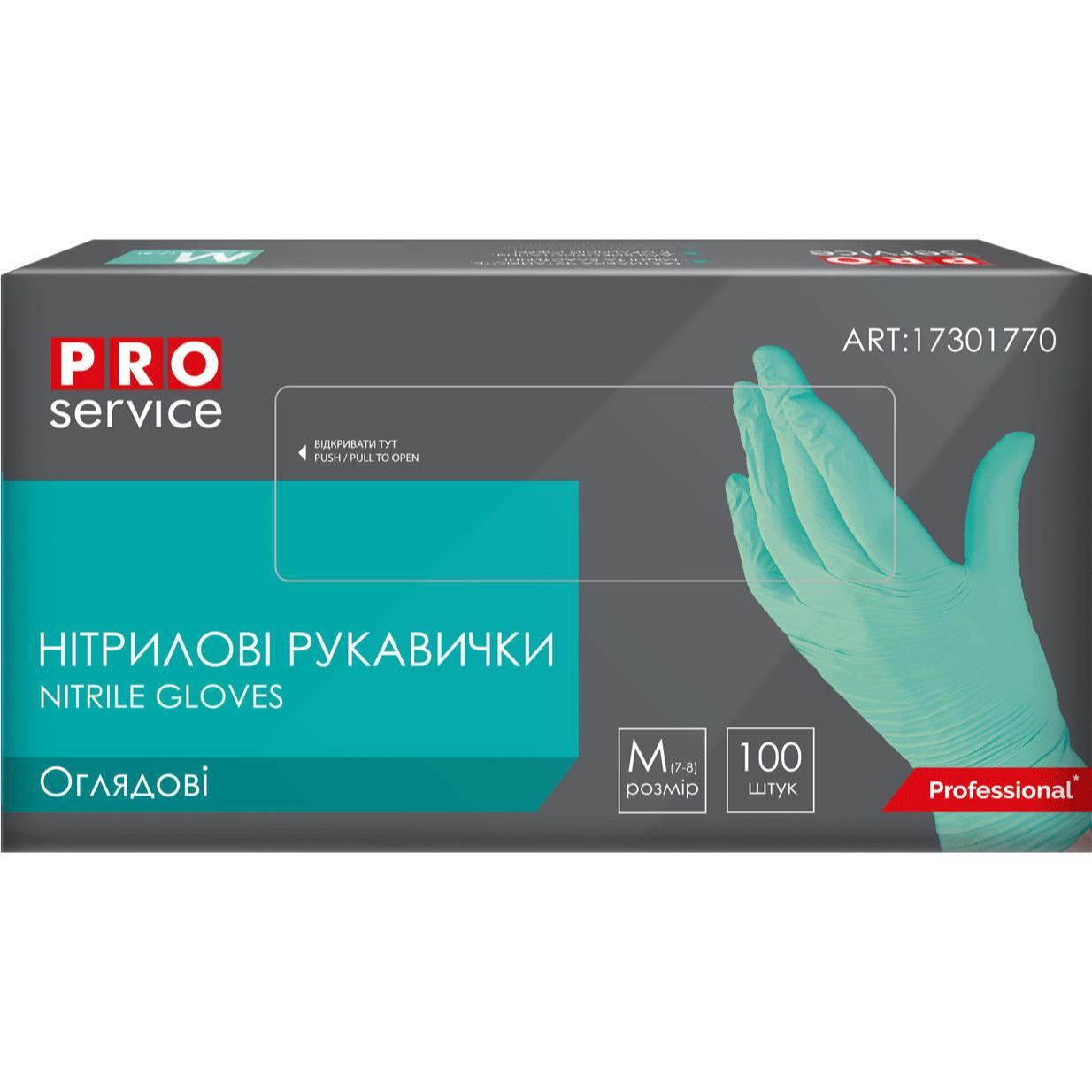 Перчатки нитриловые смотровые нестерильные неприпудренные PRO бирюзовые M 100шт/уп фото 1