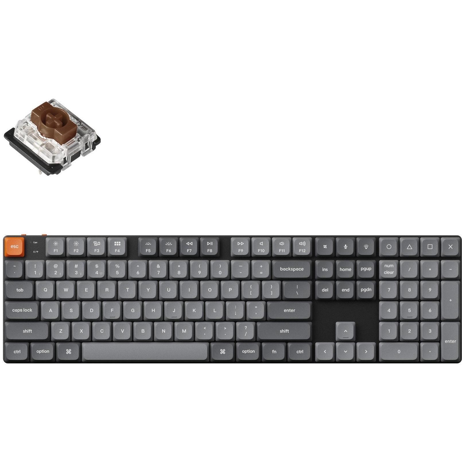 Клавиатура Keychron K5 Max 108Key, Gateron MX 2.0 Brown, WL/BT/USB-A, QMK, White Led, Black (K5M-A3-UA) фото 1