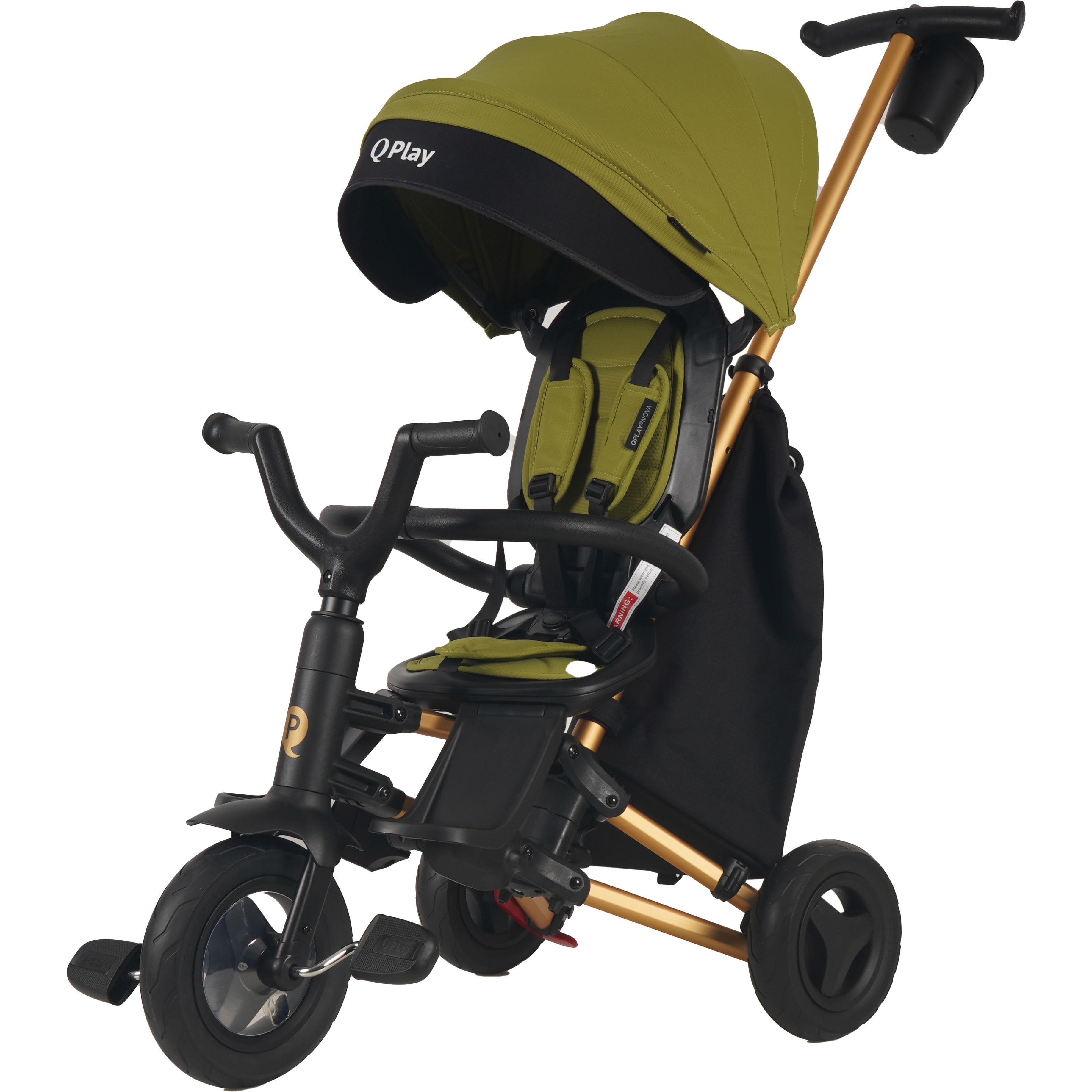 Велосипед складной трехколесный детский Nova+ Rubber Military Green-Gold (S700-13Nova+RubberGreenGo) фото 1