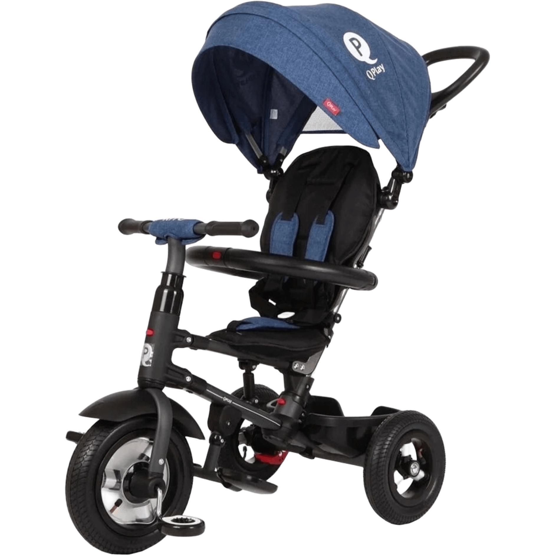 Велосипед трехколесный QPLAY Rito Rubber складной синий (S380-10BlueRubber) фото 1