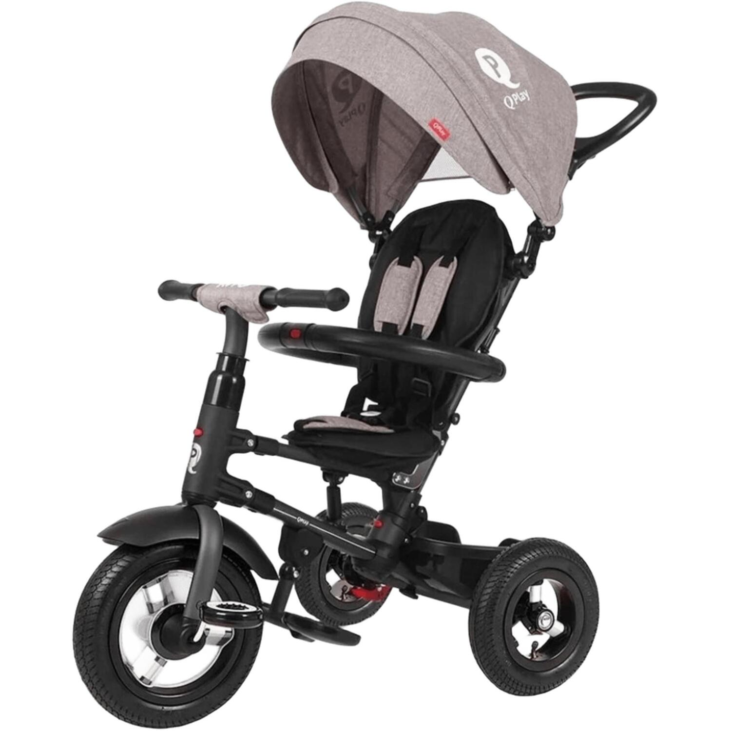 Велосипед трехколесный QPLAY Rito Rubber складной, серый (S380-10GreyRubber)