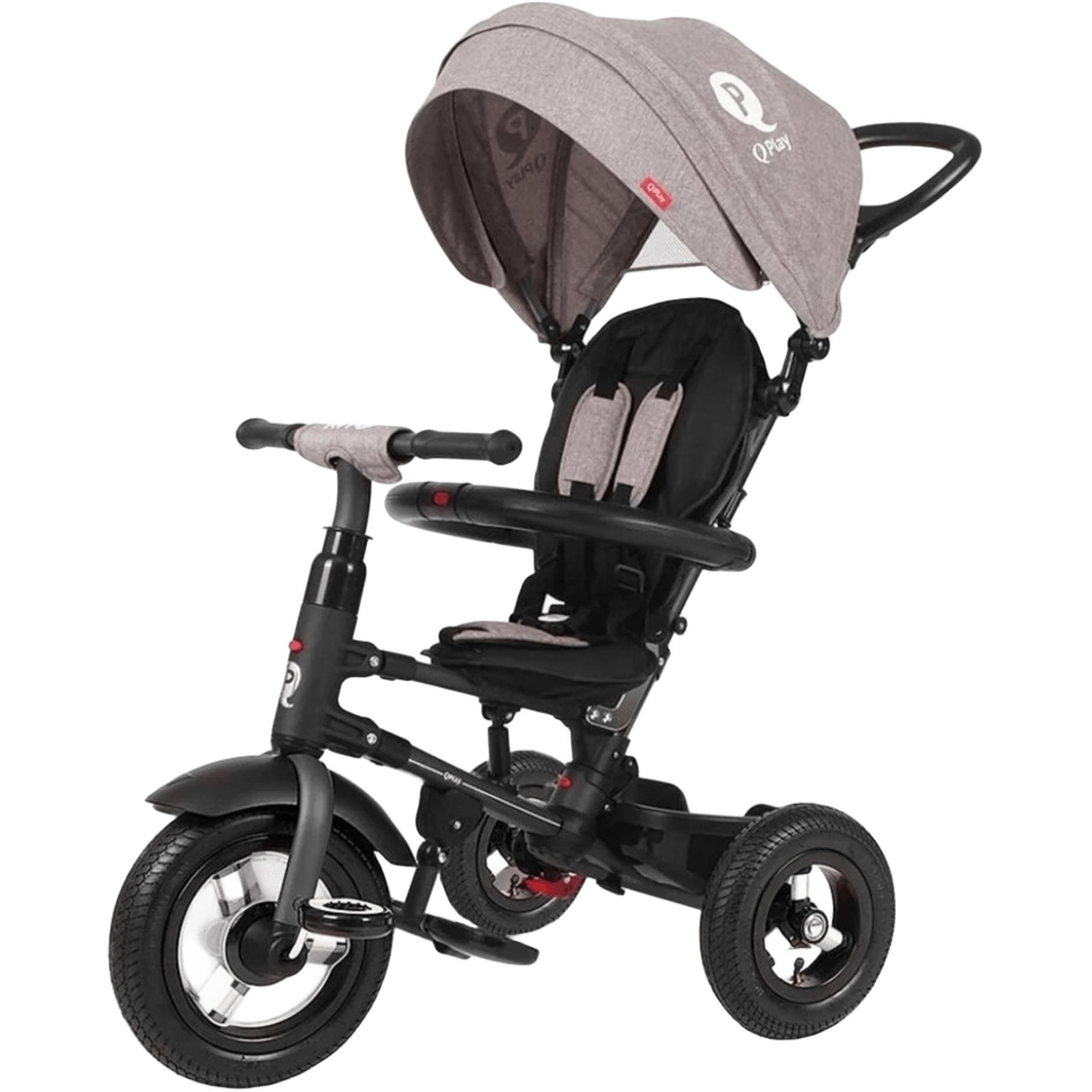 Велосипед трехколесный QPLAY Rito Rubber складной, серый (S380-10GreyRubber) фото 1