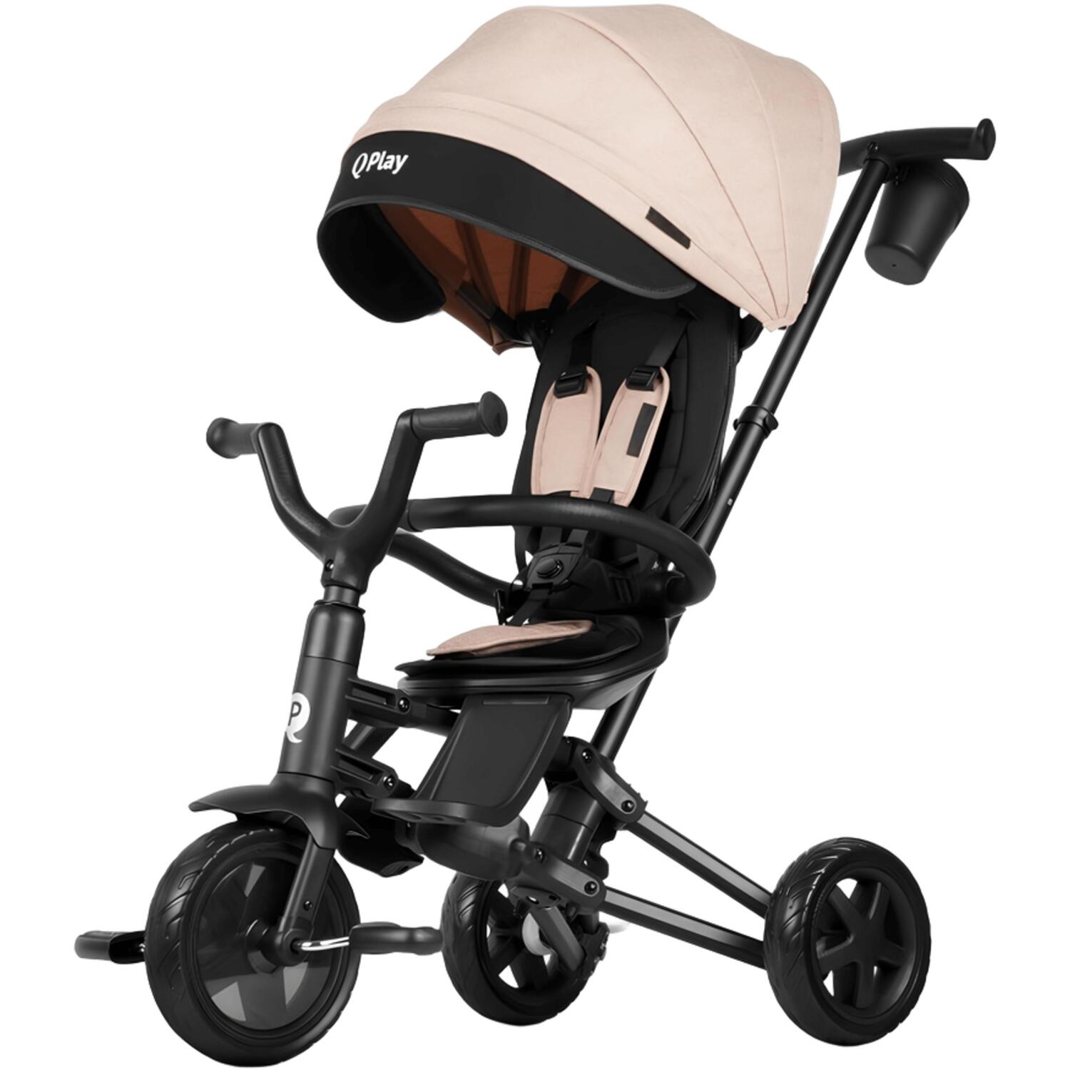 Велосипед трехколесный QPLAY Nova Niello складной бежевый (S700-12Nova+EvaBeige)