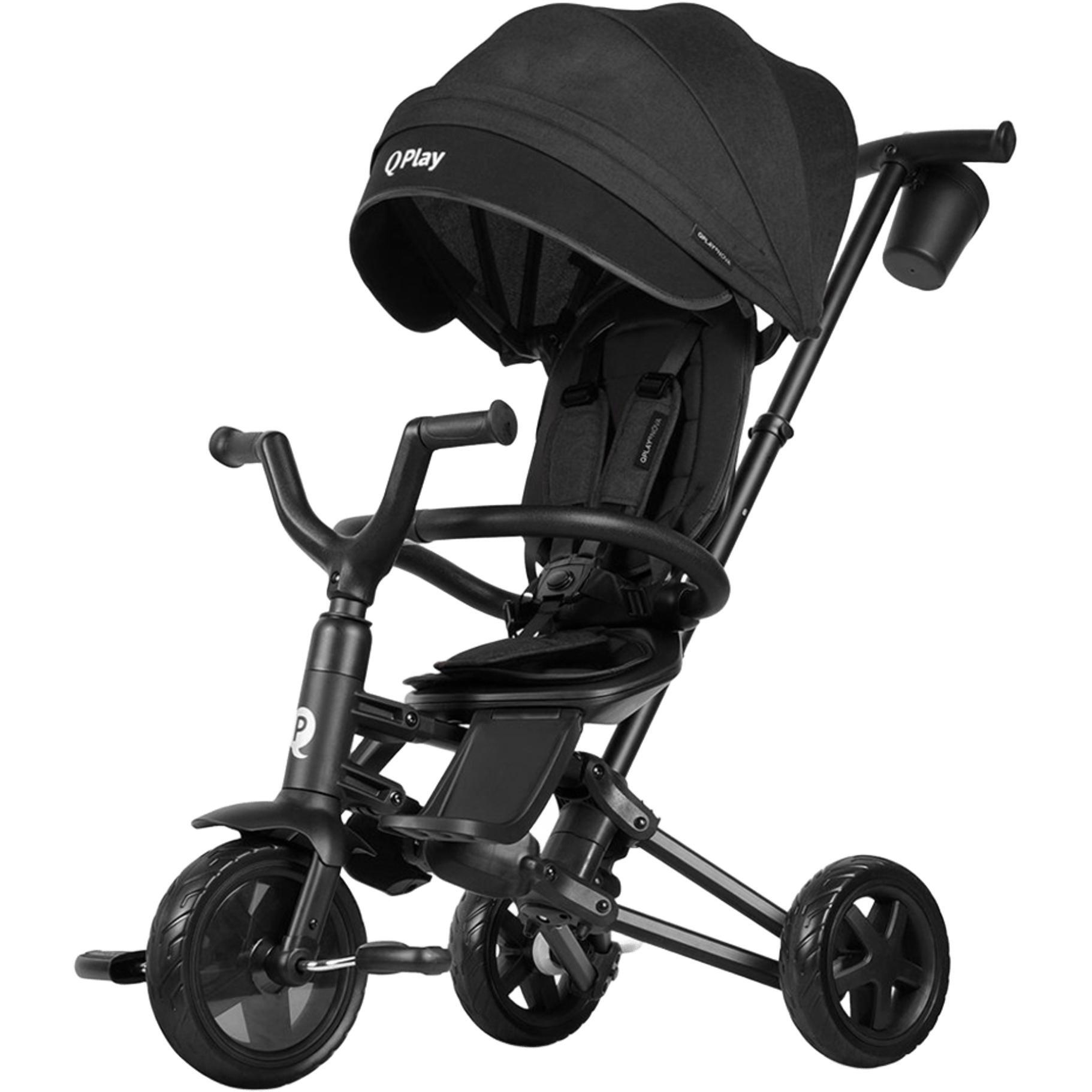 Велосипед триколісний QPLAY Nova Niello складаний чорний (S700-6NovaNielloBlack)фото1