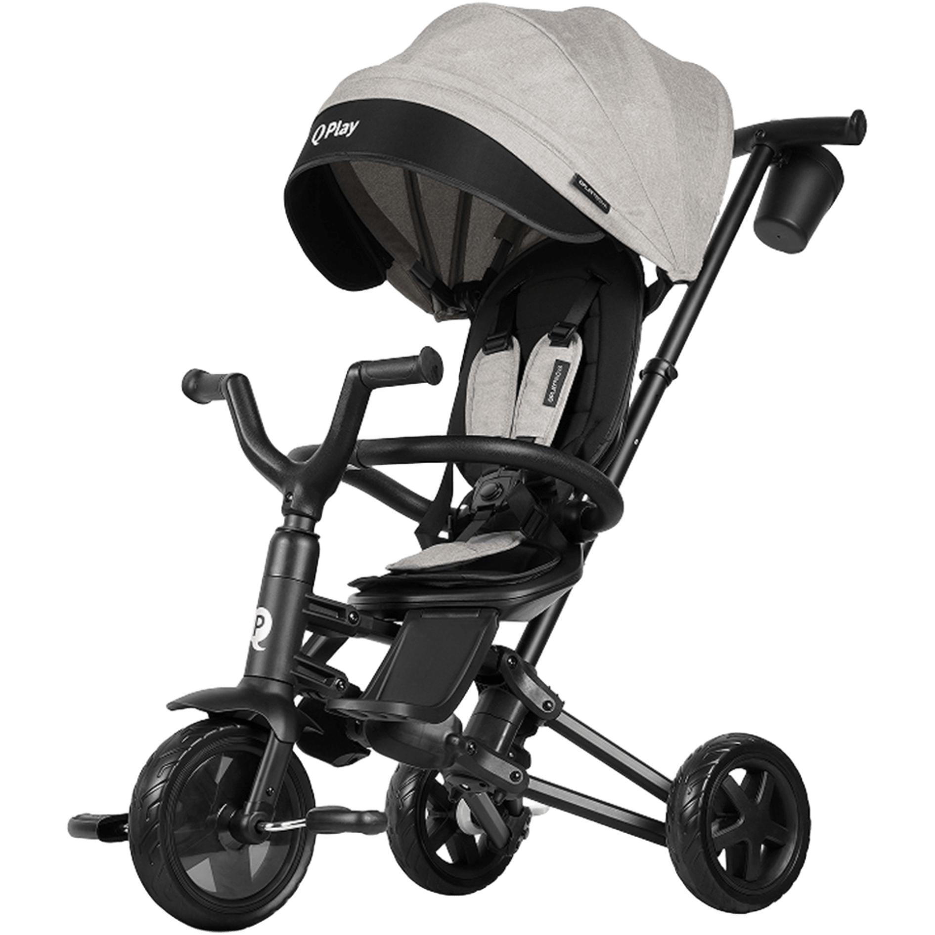 Велосипед трехколесный QPLAY Nova Niello складной серый (S700-6NovaNielloGrey) фото 1