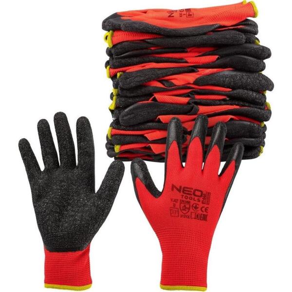 

Перчатки рабочие Neo Tools, комплект 12шт, р.10, красно-черные (97-645-10)