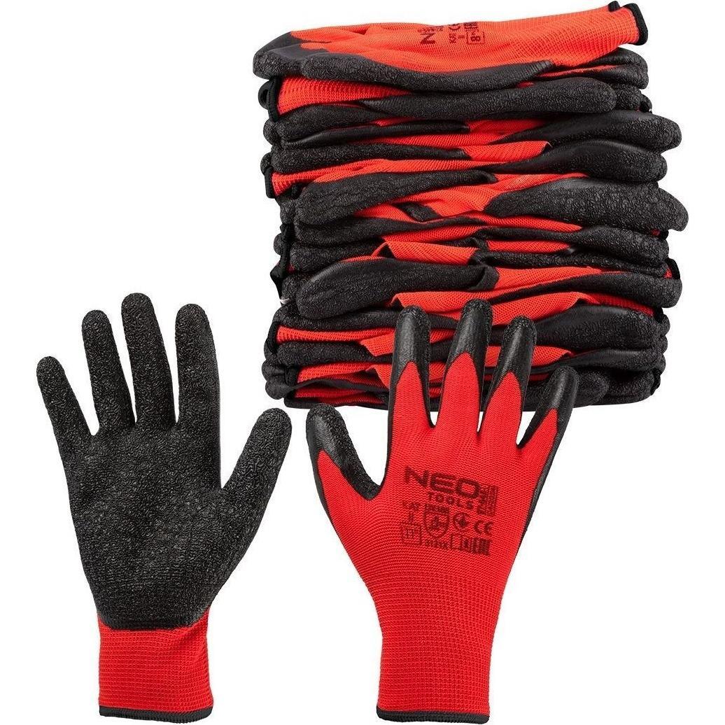 Перчатки рабочие Neo Tools, комплект 12шт, р.11, красно-черные (97-645-11) фото 1