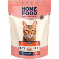 Сухий корм для активних дорослих котів HOME FOOD For active Курочка та креветка 400г