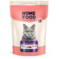 Сухий корм для дорослих котів британських та шотландських порід HOME FOOD Індичка та качка 1,6кг