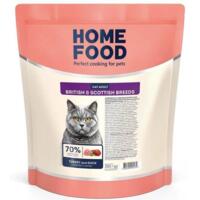 Сухий корм для дорослих котів британських та шотландських порід HOME FOOD Індичка та качка 200г