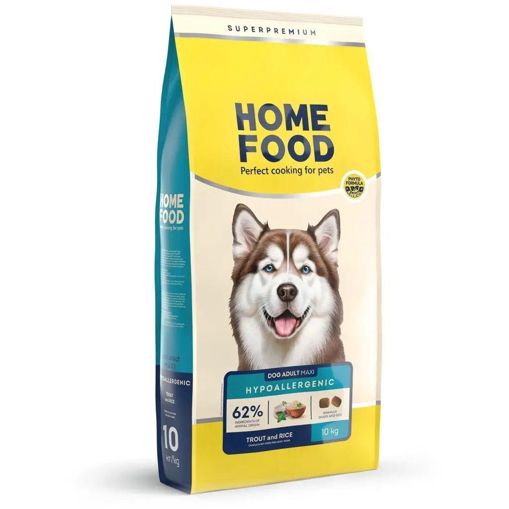 Сухой корм для взрослых собак больших пород HOME FOOD Форель и рис гипоаллергенный 10кг фото