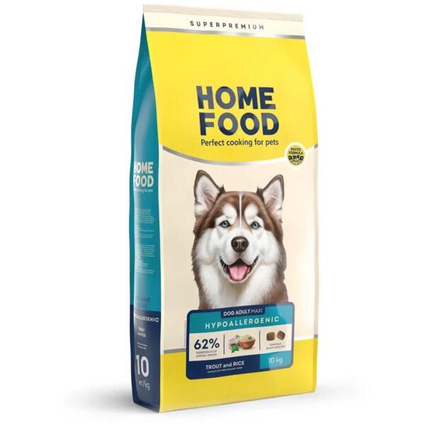 Сухой корм для взрослых собак больших пород HOME FOOD Форель и рис гипоаллергенный 10кг