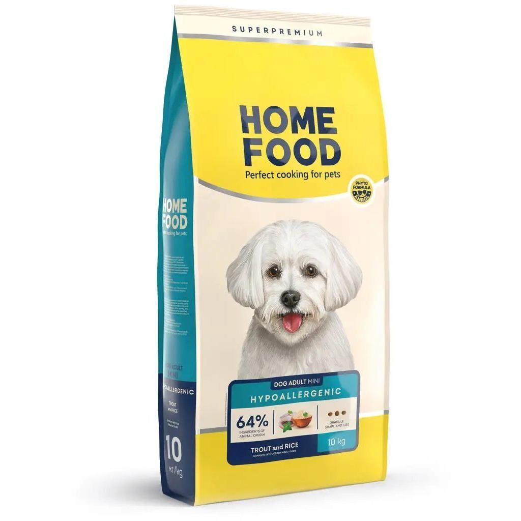 Сухий корм для дорослих собак малих порід HOME FOOD Форель та рис гіпоалергенний 10кгфото1