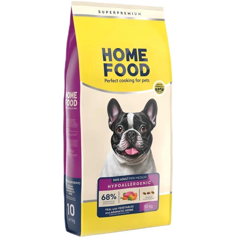 Сухой корм для взрослых собак малых и средних пород HOME FOOD Телятина с овощами и травами гипоаллергенный 10кг фото