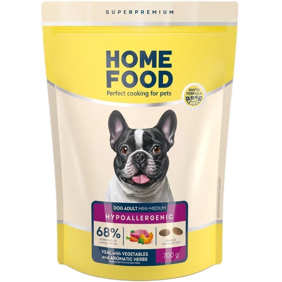 Сухий корм для дорослих собак малих і середніх порід HOME FOOD Телятина з овочами та травами гіпоалергенний 700гфото1