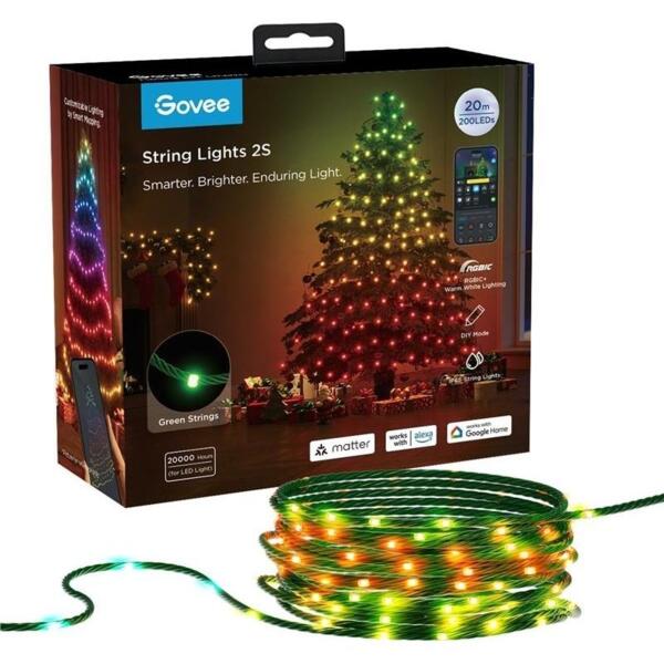 

Гирлянда Smart LED Govee H80C4 Christmas String Lights 2, RGBWIC, 20м (H80C4C41)