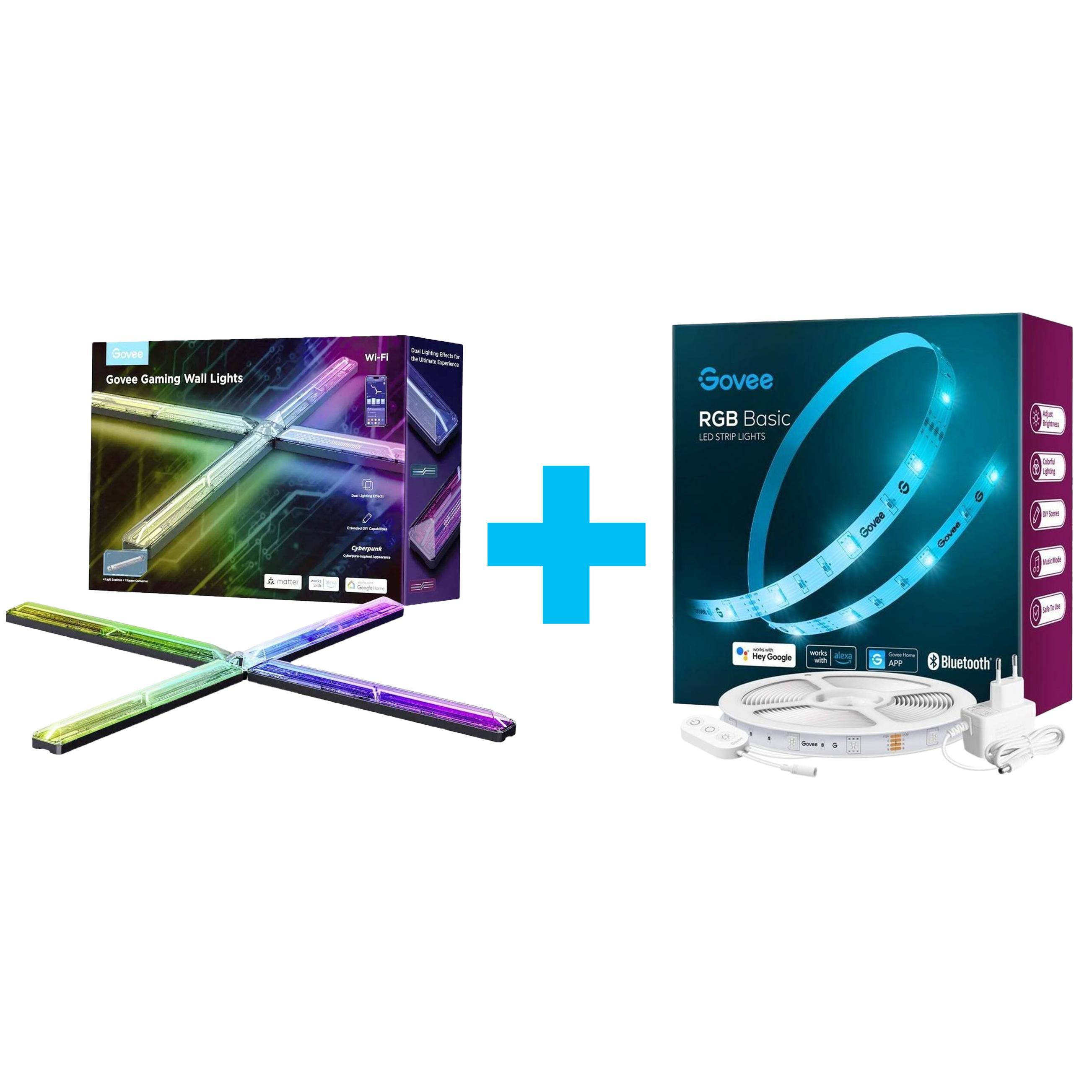 Набор светильников Govee H6063 Gaming Wall light Evangelion, 8шт, RGBIC, WI-FI/Bluetooth (H6063312) фото 1