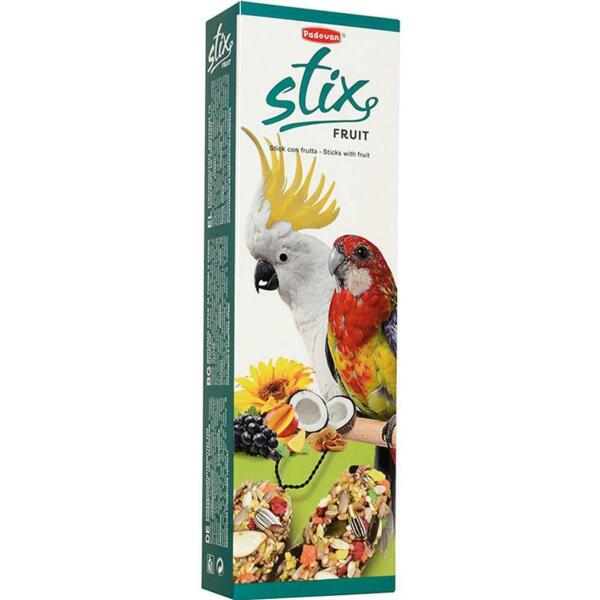 Фото - Корм для птахів Padovan Ласощі для середніх та великих папуг  Stix fruit pap 150г  PP00208 (PP00208)