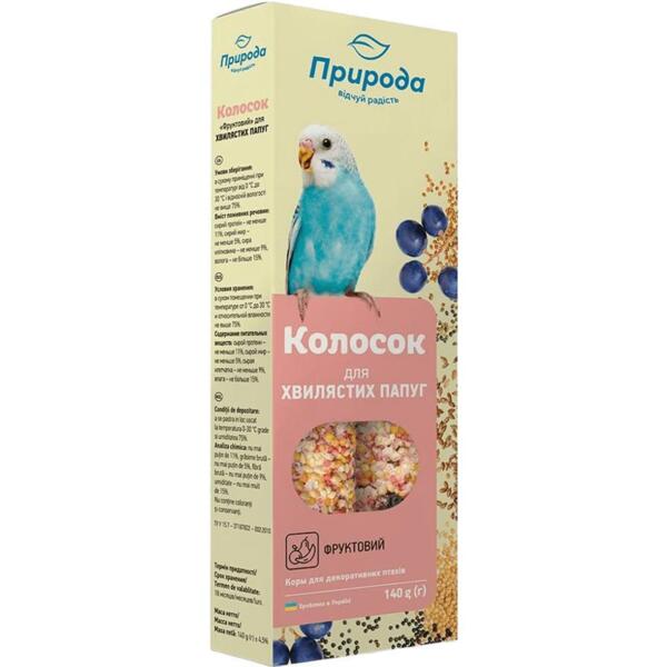 

Лакомство для попугаев Природа Колосок Фруктовый 140г