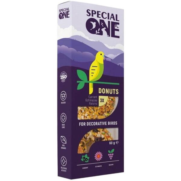 

Лакомство для декоративных птиц Special One Пончики Смородина эхинацея виноград 60г