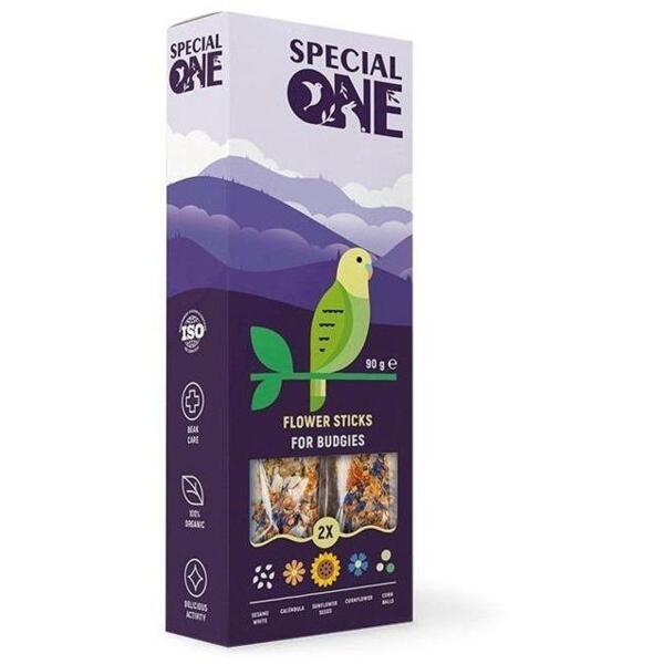 

Лакомство для волнистых попугаев Special One Палочки Цветочные 90г