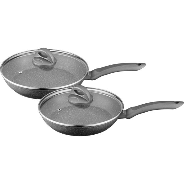 

Набор сковород с крышкой Ardesto Gemini Gourmet Vasto 24см+26см, серый (AR1924GSL_AR1926GSL)