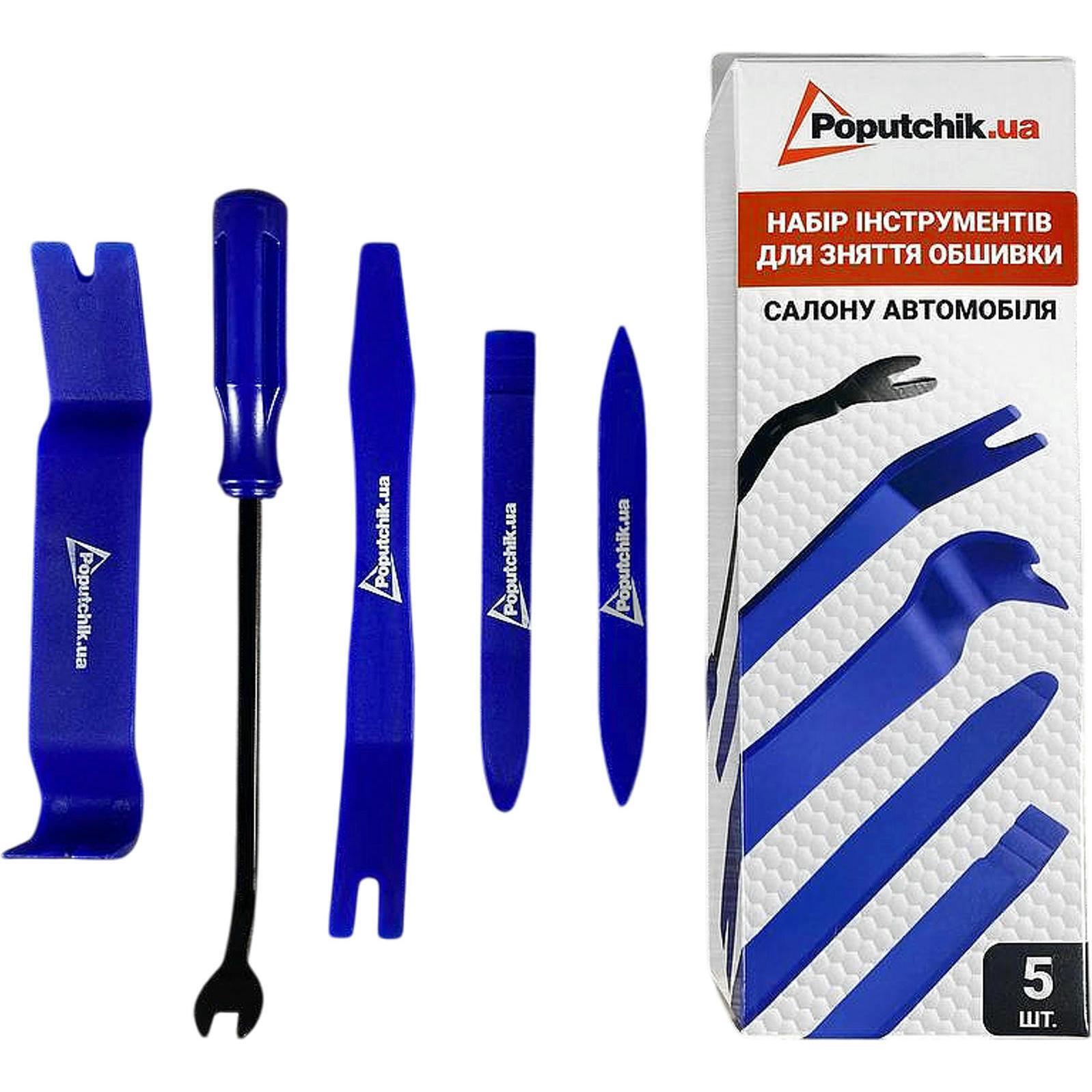 Набор инструментов для снятия обшивки автомобиля Poputchik 5шт (24-144) фото 1