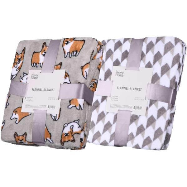 

Набор пледов Flannel 160х200см геометрия, корги (ART0104PB_ART0109PB)