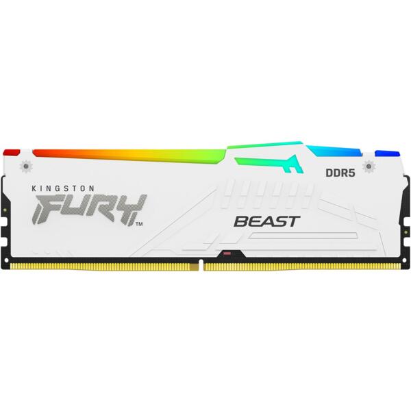 Память для ПК Kingston Fury (ex.HyperX) DDR5 16GB 5600 FURY Beast RGB EXPO White (KF556C36BWEA-16)
