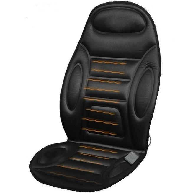 Накидка на сиденье Дорожная карта с подогревом 12В черная высокая (DK-515BK) фото 1