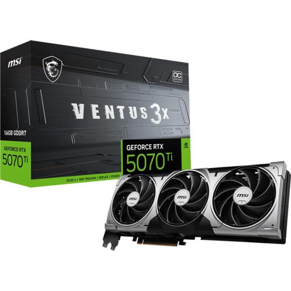 Видеокарта MSI GeForce RTX 5070 Ti 16GB GDDR7 VENTUS 3X OC (912-V531-083)