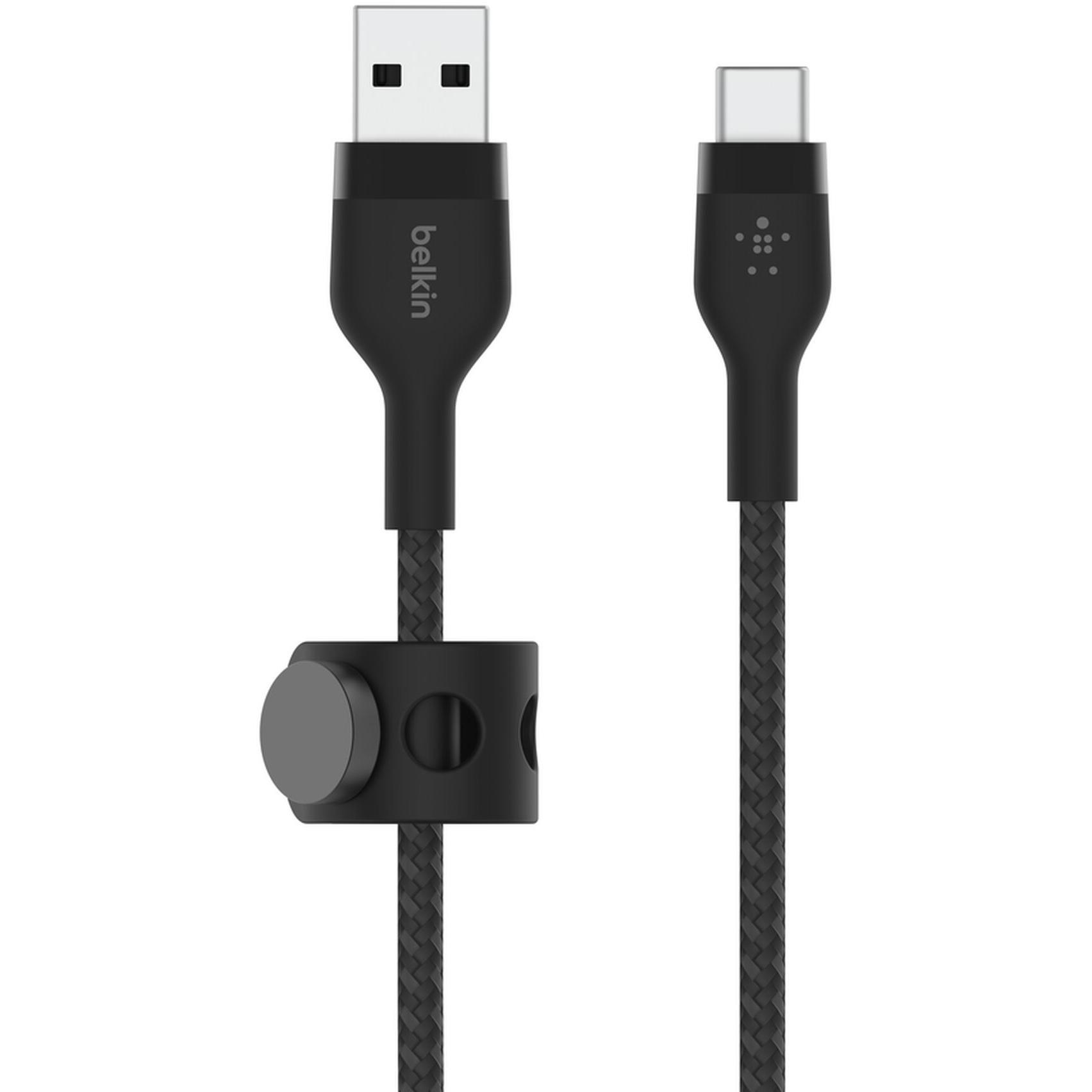 Кабель Belkin USB-A - Type-C силиконовый 3м Black (CAB008BT3MBK) фото 1