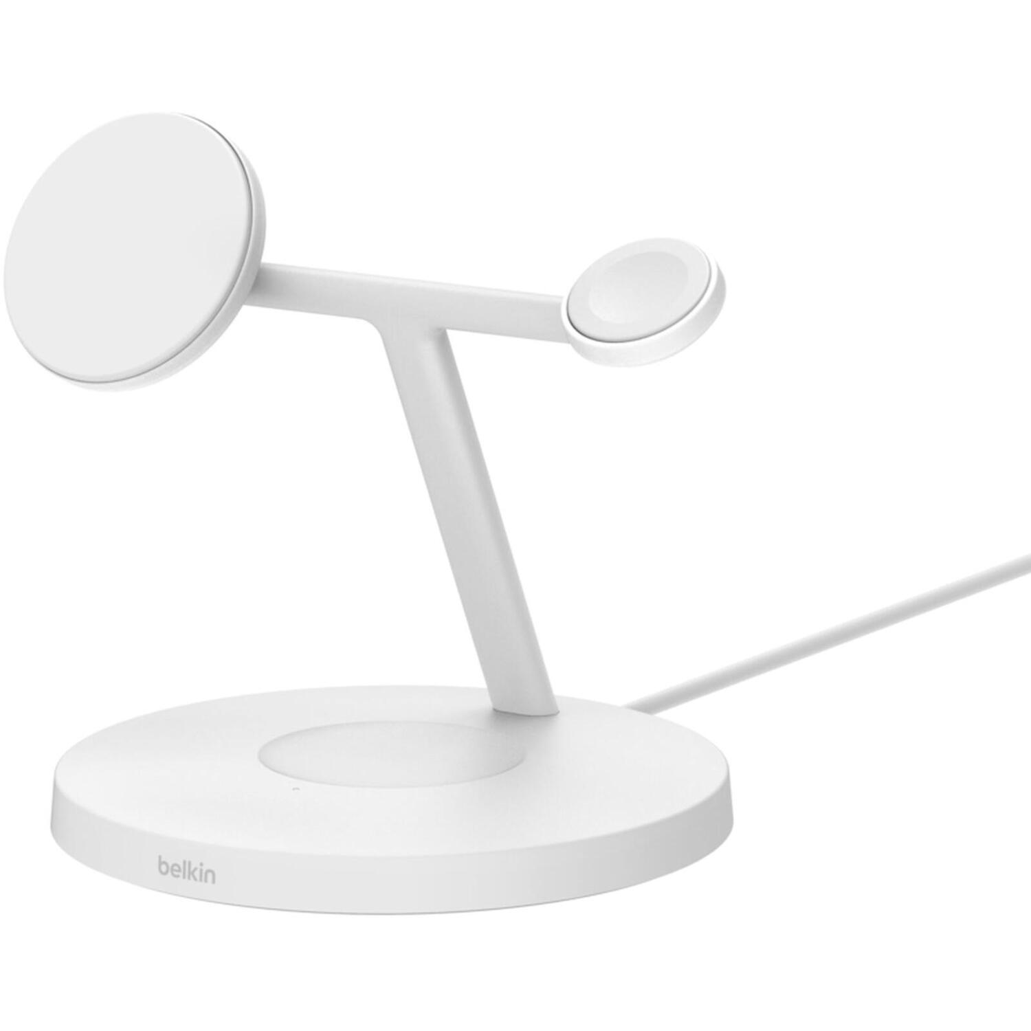 Беспроводное зарядное устройство Belkin 3in1 Stand Qi2 15Вт, White (WIZ032KQWH) фото
