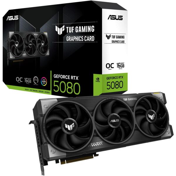 Видеокарта ASUS GeForce RTX 5080 16GB GDDR7 OC TUF (90YV0M30-M0NA00)
