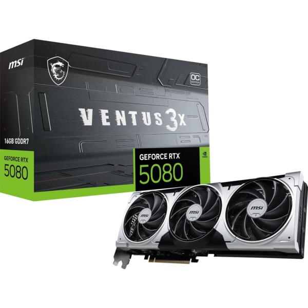 

Видеокарта MSI GeForce RTX 5080 16G VENTUS 3X OC PLUS (912-V531-001)