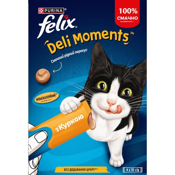 

Лакомство для котов Felix Deli moments с курицей 4х10г