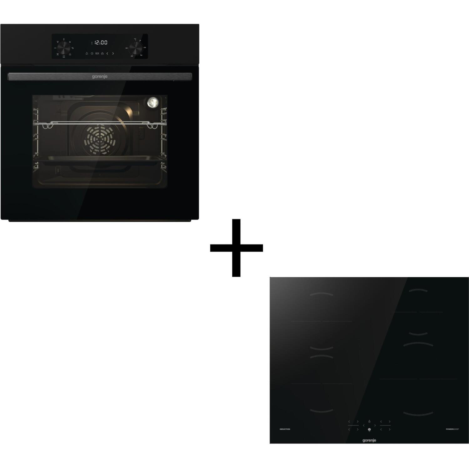 Комплект Gorenje варильна поверхня індукційна GI6401BSCE + Духова шафа BO6635E01Bфото