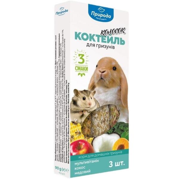 

Лакомство для грызунов Природа Колосок Коктейльмультивитамин кокос мед 90г