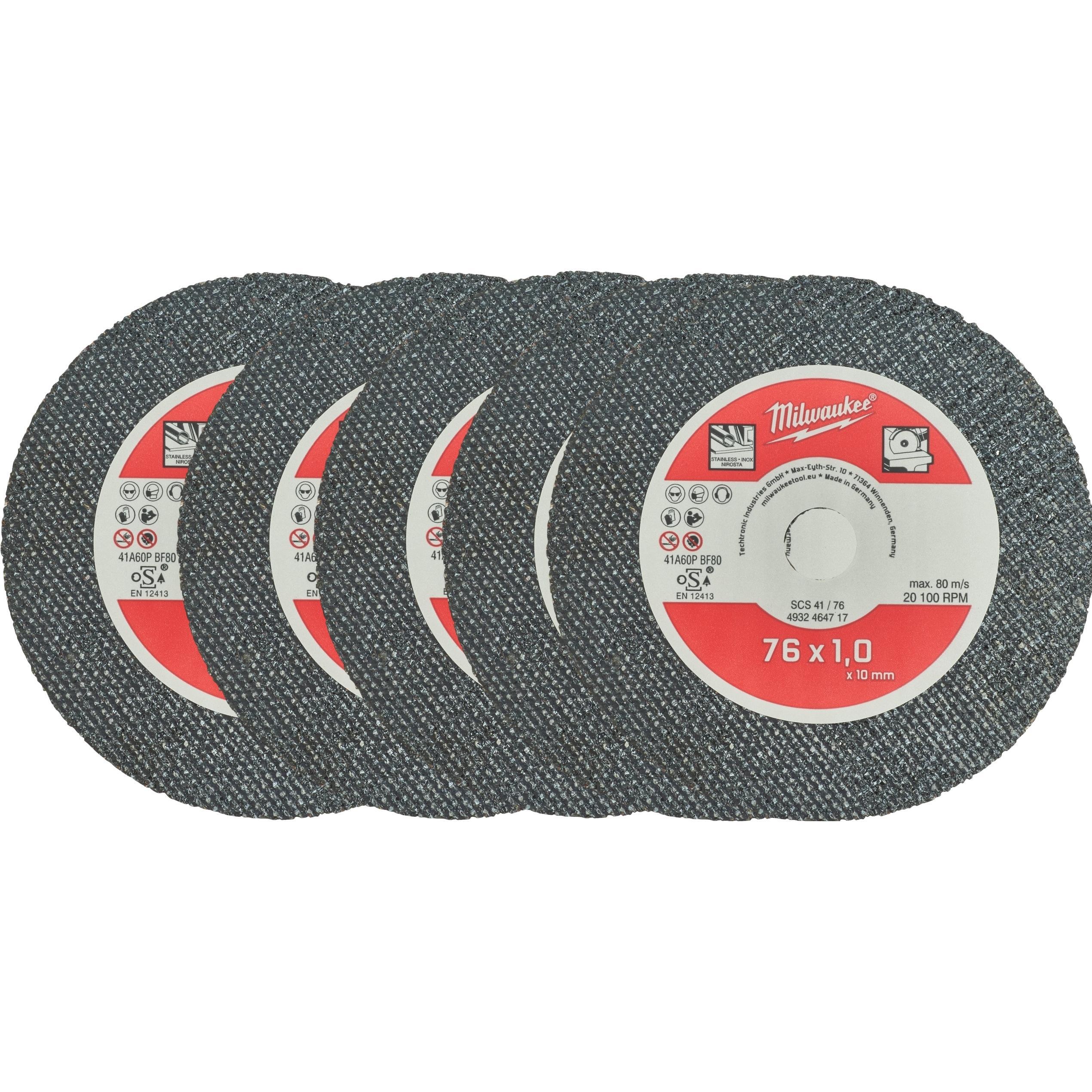 Набор дисков отрезных Milwaukee по металлу , 76х1х10мм, 5 шт (4932464717) фото 1