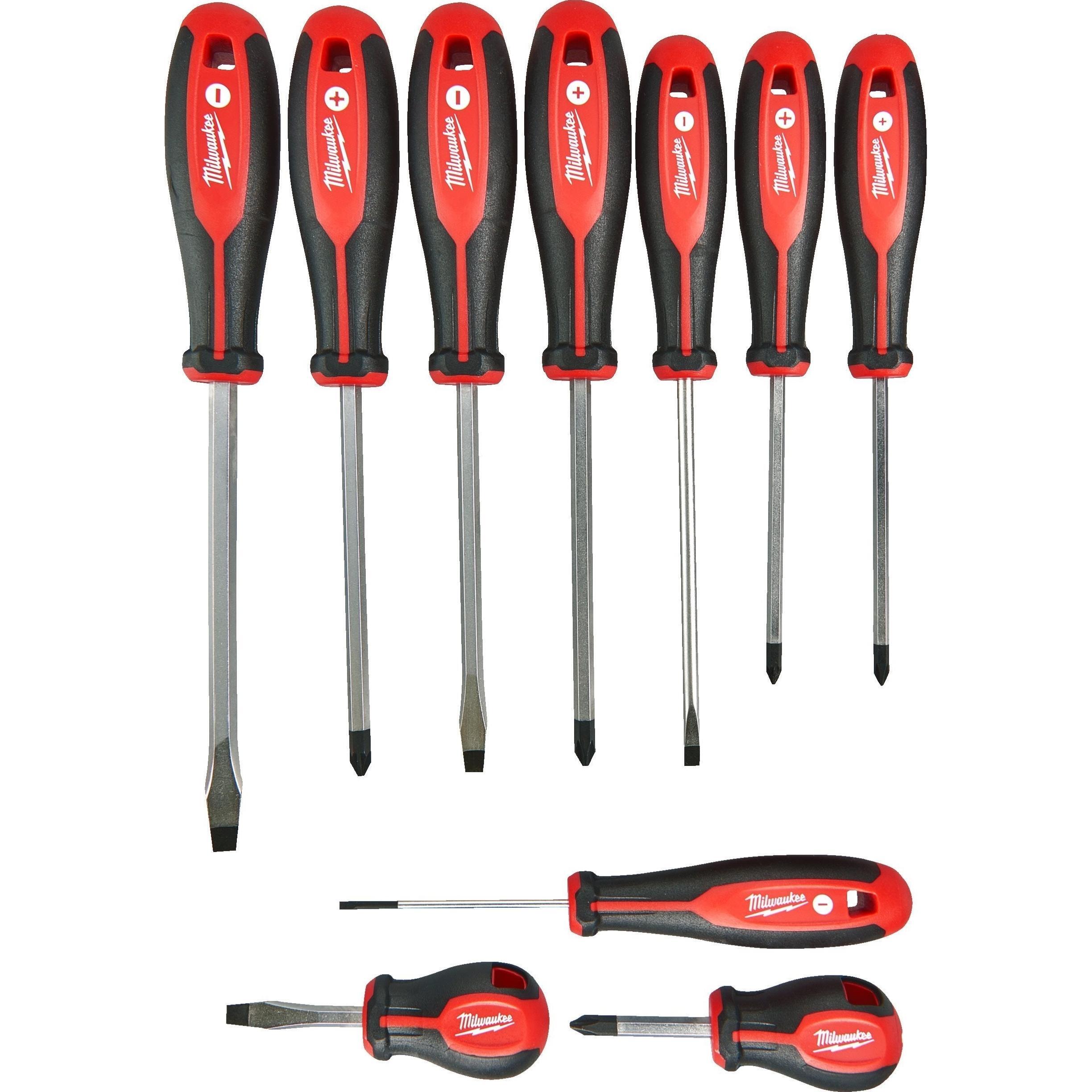 Набор отверток Milwaukee, PH, PZ, SL, 10шт (4932471808) фото 1