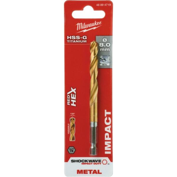 

Сверло по металлу Milwaukee RedHEX HSS-G TiN, 8х70х111мм (48894719)