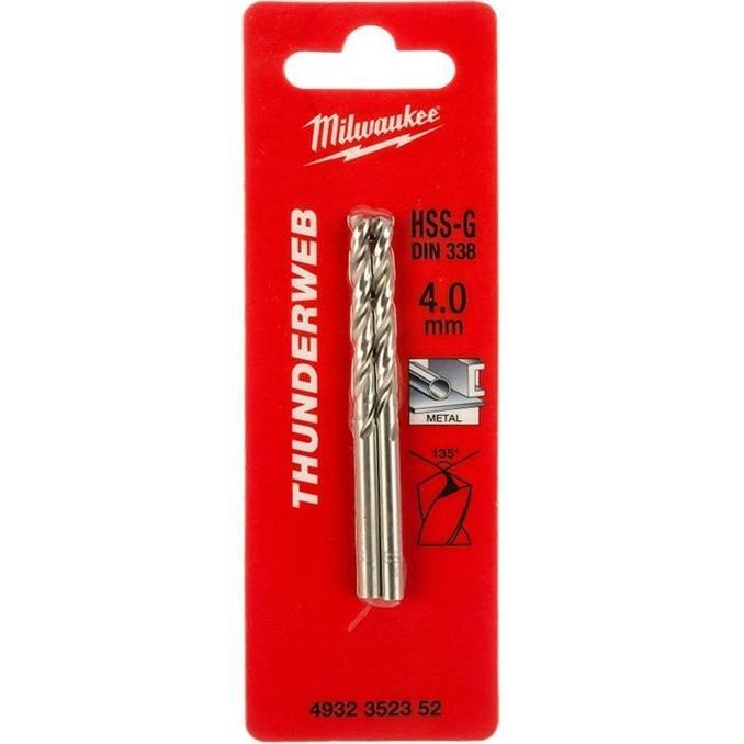 Набір свердел по металу Milwaukee Thunderweb HSS-G, 4х43х75мм, 2шт (4932352352)фото1