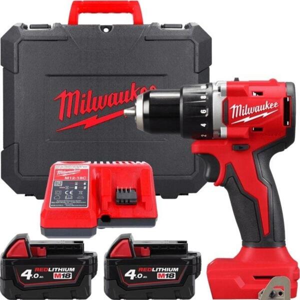 

Шуруповерт-дрель аккумуляторная Milwaukee M18 BLDDRC-402C 18В 2х4Ач (4933492834)