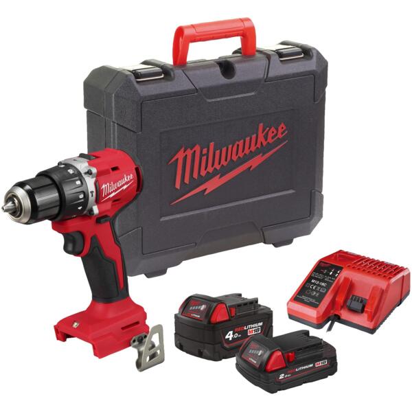Шуруповерт-дрель ударная аккумуляторная Milwaukee М18 BLPDRC-422С 18В 1х2Ач, 1х4Ач (4933492825)