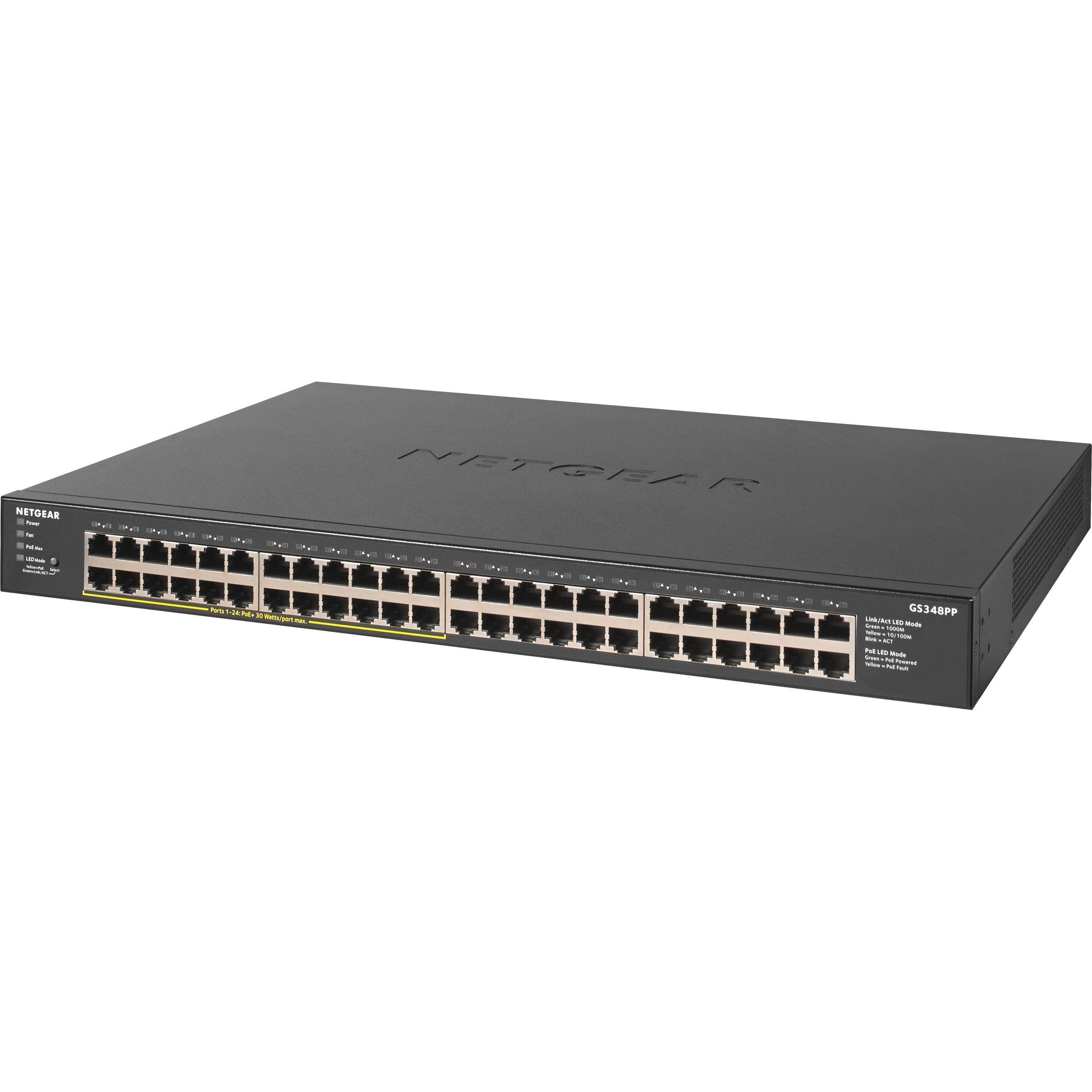 Коммутатор NETGEAR GS348PP 48xGE (24xPoE), 380Вт, Неуправляемый фото 1