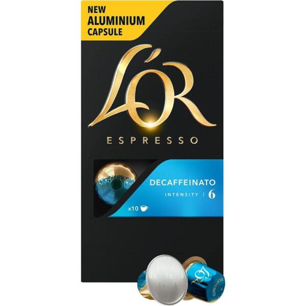 

Кофе L`OR капсулы Espresso Decaffeinato, 100% арабика, 10шт, Nespresso, без кофеина