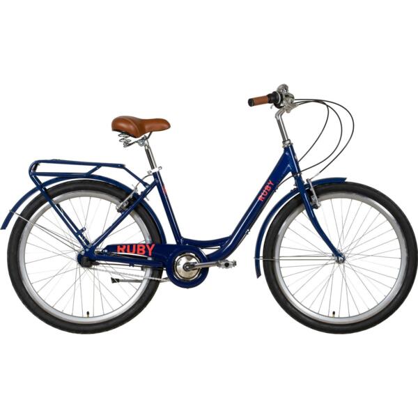 

Велосипед Dorozhnik Ruby Shimano Nexus AL 26" 2022 17" с багажником и крылом St темно-синий