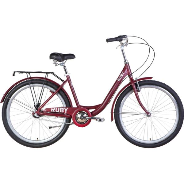 

Велосипед Dorozhnik Ruby Shimano Nexus AL 26" 2022 17" с багажником и крылом St темно-красный (м)